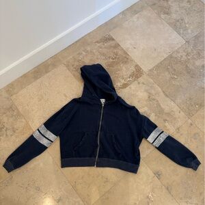 Wildfox zip up hoodie navy